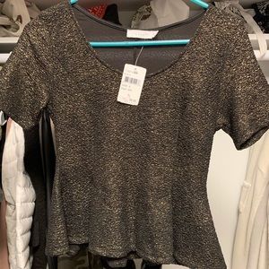 Women’s Black & Gold Peplum Top